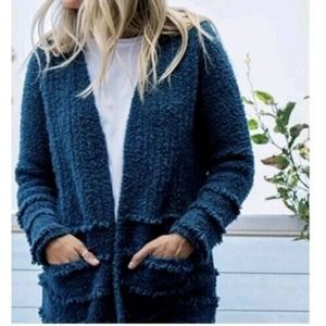 Barefoot Dreams Cozy Chic Boardwalk Cardigan Sweater Teal Blue Size Small Small